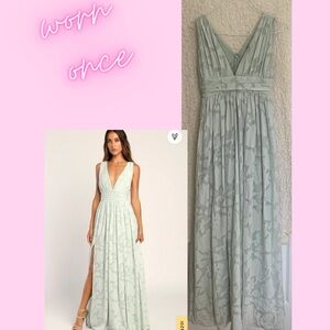 lulu’s sage floral maxi dress